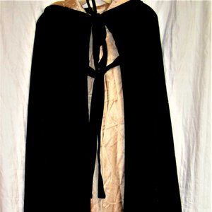LONG LUSH VELVET BLACK CLOAK M/L TALL